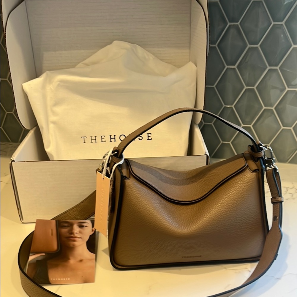 The Horse Clementine Taupe Leather Handbag